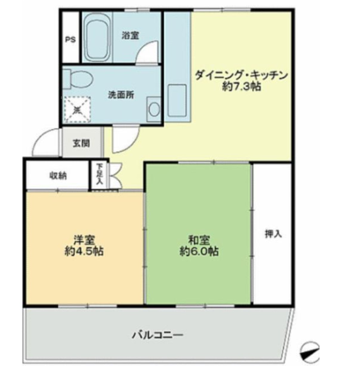 中古マンション 船橋市 本中山７丁目 2ＤＫ 1,380万円
