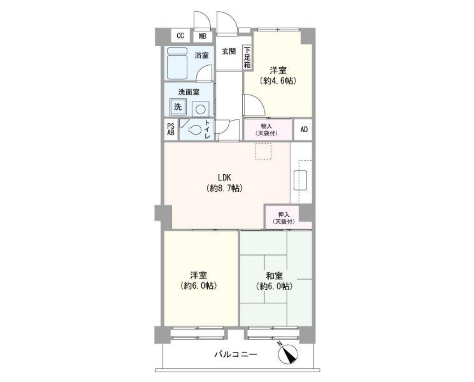 中古マンション 習志野市 谷津４丁目 3ＤＫ 1,200万円