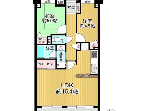 中古マンション 船橋市 中野木１丁目 2ＬＤＫ 1,580万円