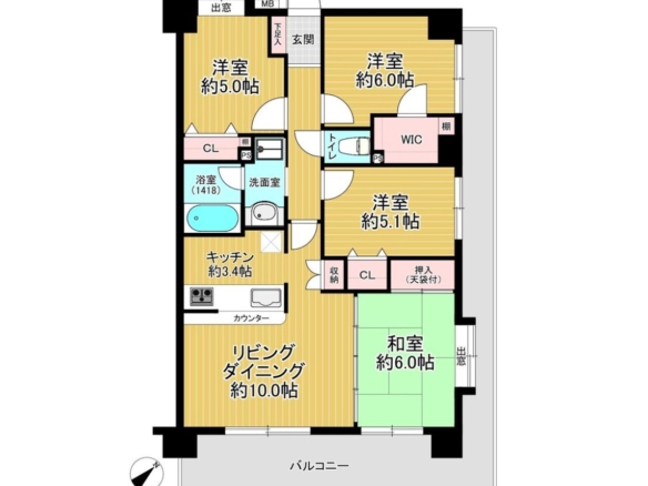 中古マンション 習志野市 東習志野５丁目 4ＬＤＫ 2,100万円