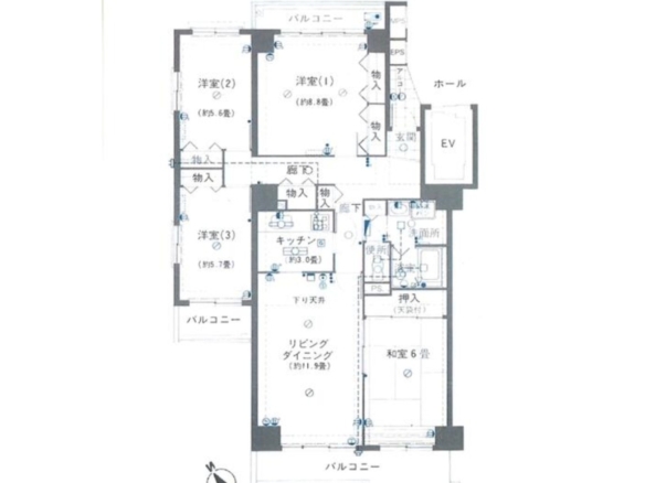 中古マンション 船橋市 東船橋３丁目 4ＬＤＫ 2,500万円