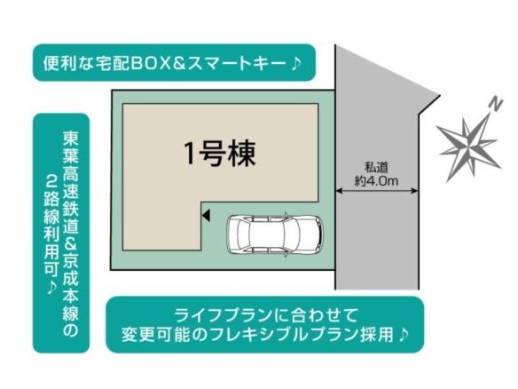 新築戸建 八千代市 勝田台北３丁目 3ＬＤＫ 3,990万円
