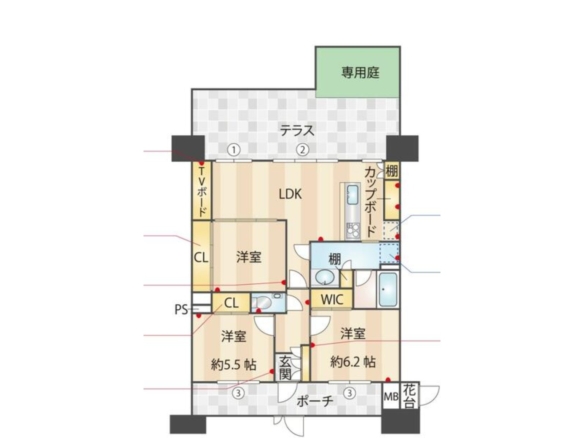 中古マンション 八千代市 勝田台１丁目 3ＬＤＫ 2,780万円