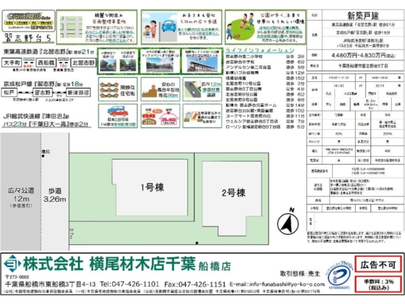 新築戸建 船橋市 習志野台５丁目 3ＬＤＫ 4,480万円
