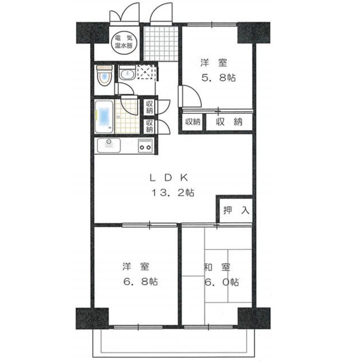 中古マンション 千葉市花見川区 柏井４丁目 3ＬＤＫ 840万円