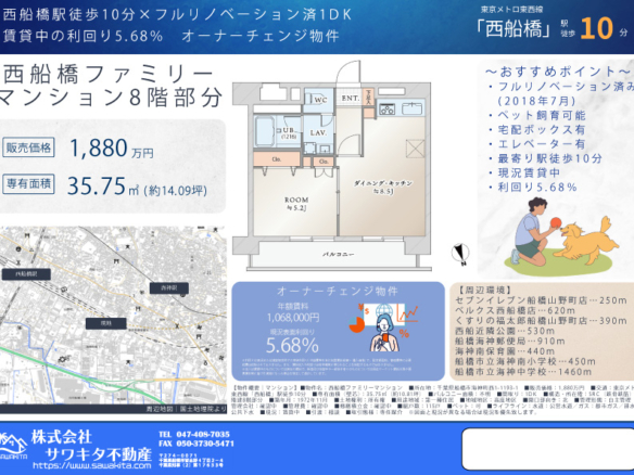 中古マンション 船橋市 海神町西１丁目 1ＤＫ