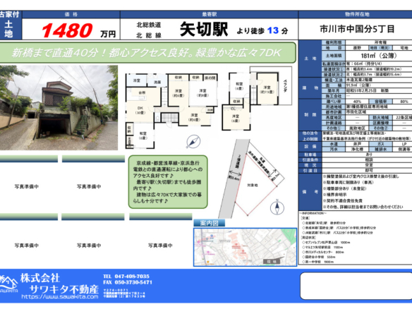 中古戸建 市川市 中国分５丁目 7ＤＫ