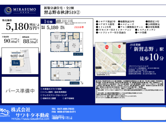 新築戸建 習志野市 秋津５丁目 2ＳＬＤＫ