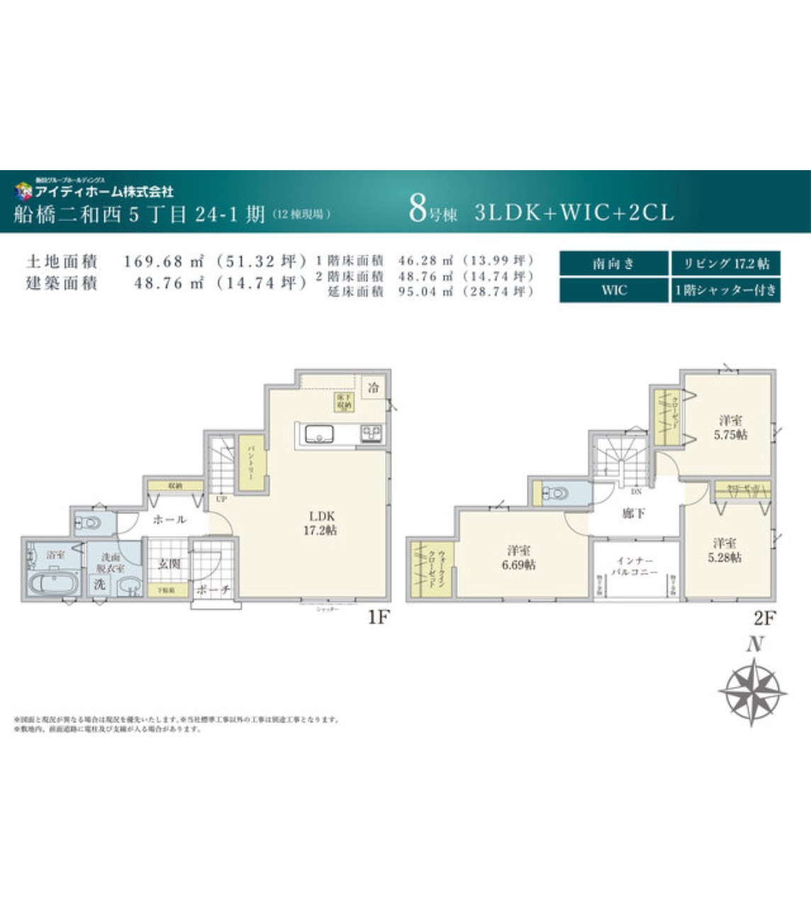 新築戸建 船橋市 二和西５丁目 3ＬＤＫ