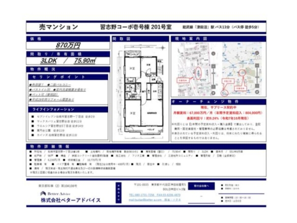 中古マンション 船橋市 習志野１丁目 3ＬＤＫ