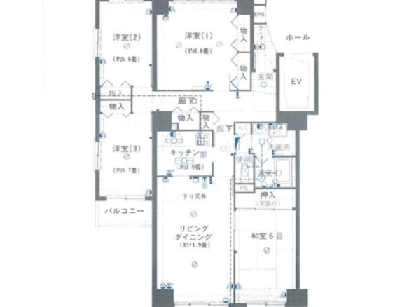 中古マンション 船橋市 東船橋３丁目 4ＬＤＫ