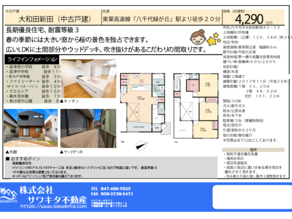 中古戸建 八千代市 大和田新田 3ＬＤＫ