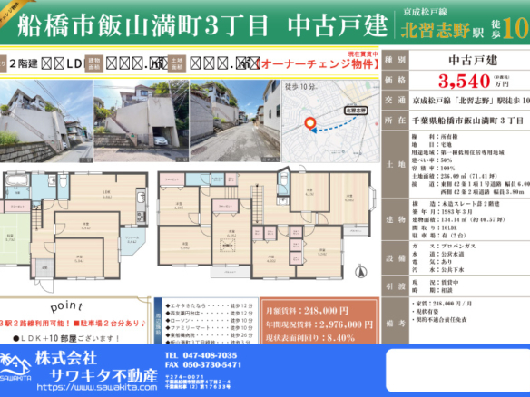 中古戸建 船橋市 飯山満町３丁目 10ＬＤＫ