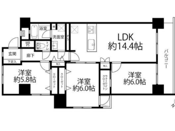 中古マンション 市川市 塩焼２丁目 3ＬＤＫ