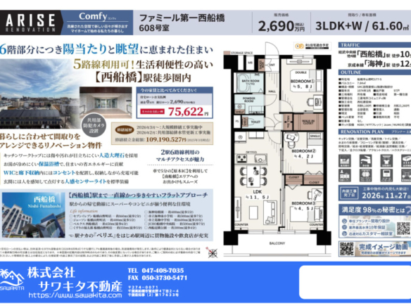 中古マンション 船橋市 山野町 3ＬＤＫ