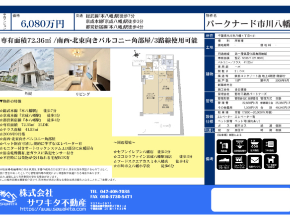 中古マンション 市川市 八幡４丁目 2ＬＤＫ