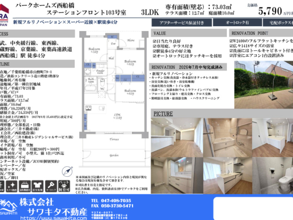中古マンション 船橋市 山野町 3ＬＤＫ