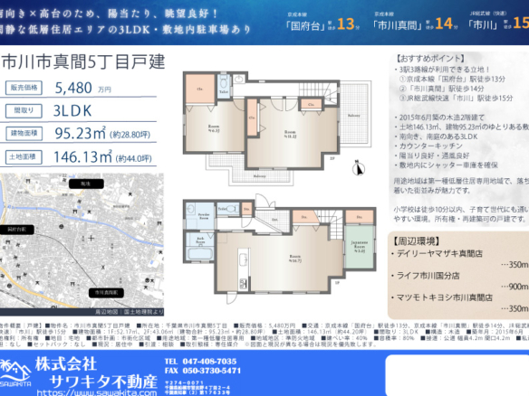 中古戸建 市川市 真間５丁目 3ＬＤＫ