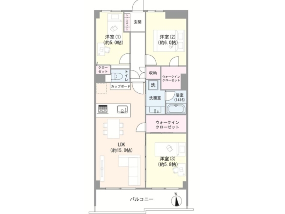 中古マンション 船橋市 飯山満町２丁目 3ＬＤＫ