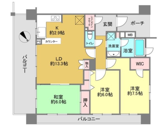 中古マンション 千葉市美浜区 浜田２丁目 3ＬＤＫ