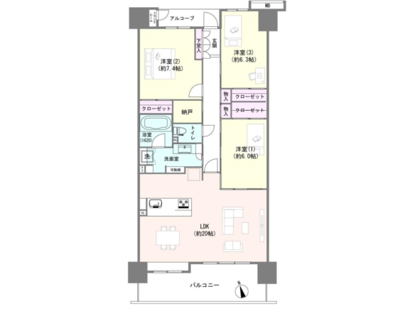 中古マンション 船橋市 浜町２丁目 3ＬＤＫ