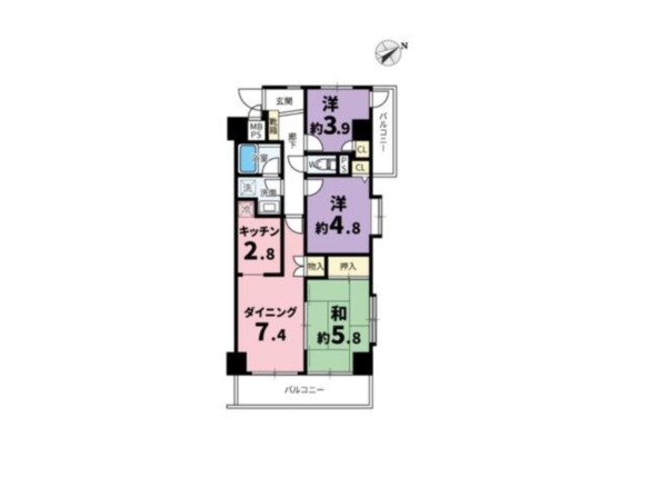 中古マンション 船橋市 三山８丁目 3ＤＫ