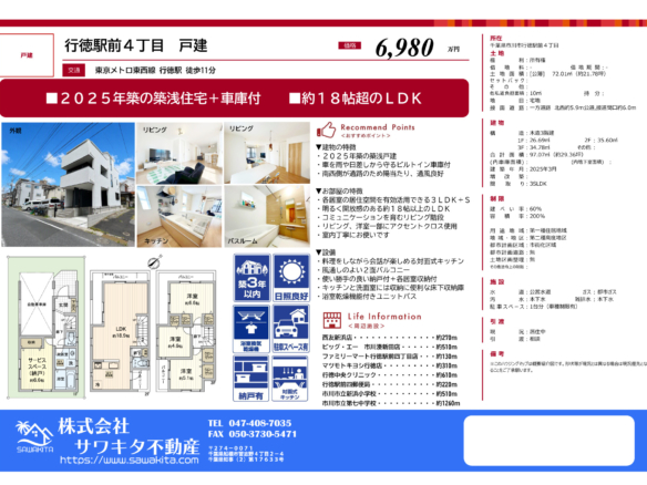 中古戸建 市川市 行徳駅前４丁目 3ＳＬＤＫ