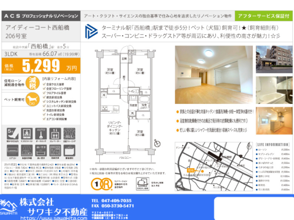 中古マンション 船橋市 葛飾町２丁目 3ＬＤＫ