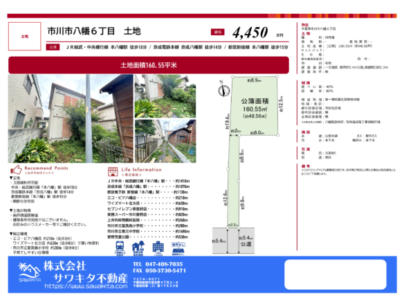 売地 市川市 八幡６丁目
