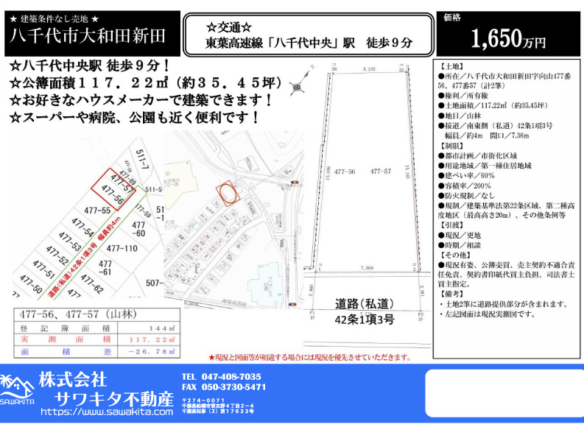 売地 八千代市 大和田新田