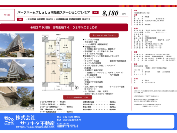 中古マンション 船橋市 浜町２丁目 3ＬＤＫ