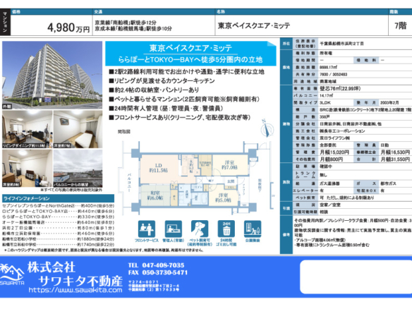 中古マンション 船橋市 浜町２丁目 3ＬＤＫ