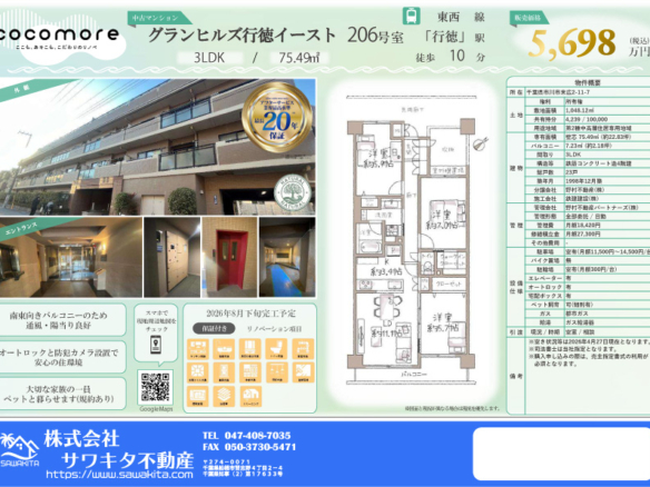 中古マンション 市川市 末広２丁目 3ＬＤＫ