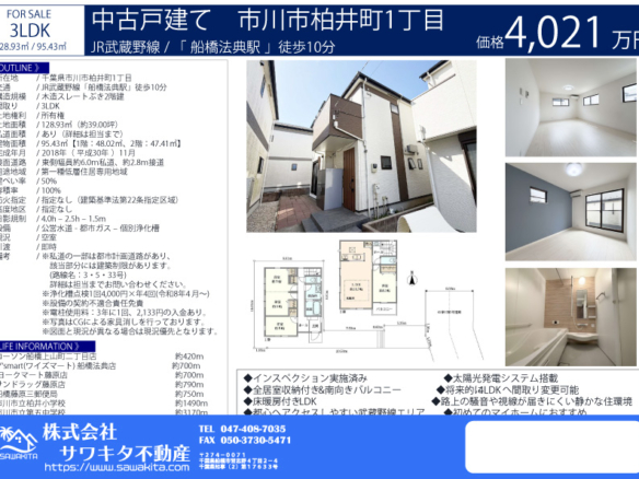 中古戸建 市川市 柏井町１丁目 3ＬＤＫ