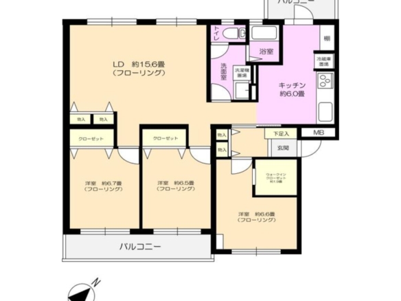 中古マンション 千葉市美浜区 高浜４丁目 3ＬＤＫ