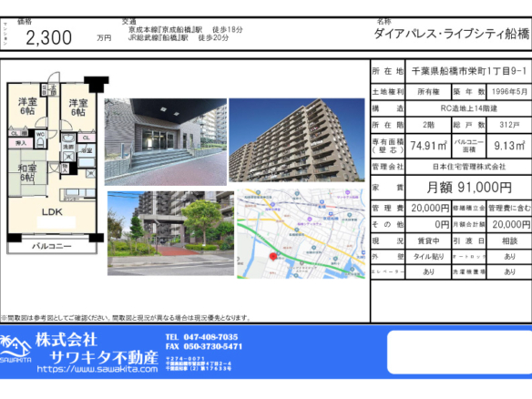 中古マンション 船橋市 栄町１丁目 3ＬＤＫ