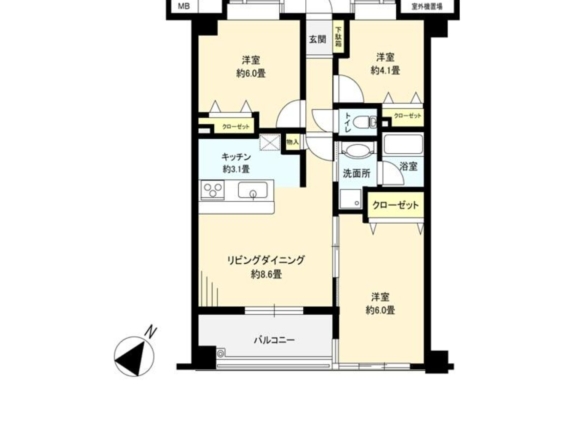 中古マンション 千葉市美浜区 高浜４丁目 3ＬＤＫ