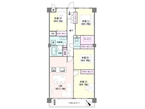 中古マンション 船橋市 山野町 4ＬＤＫ