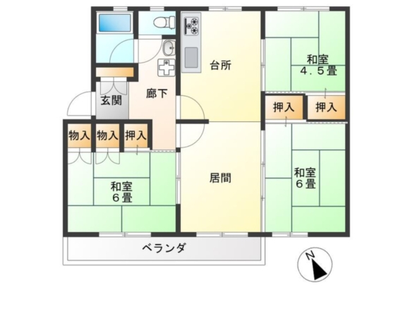 中古マンション 千葉市花見川区 さつきが丘１丁目 3ＬＤＫ